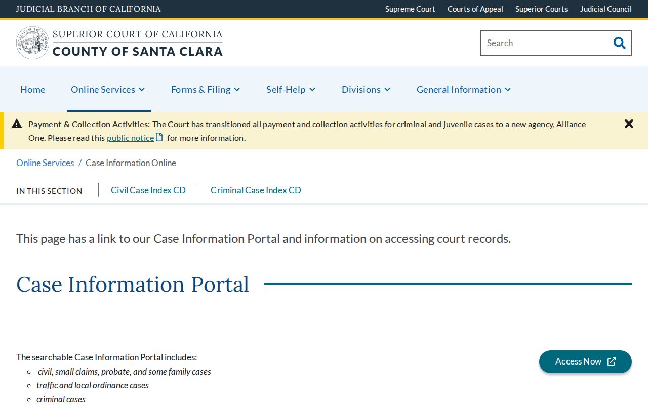 Milpitas people search through Santa Clara court case information