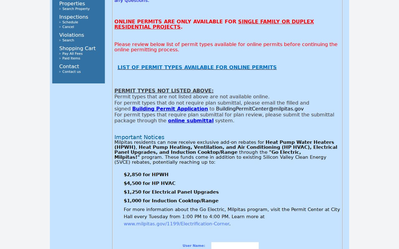 Milpitas people search using eTRAKiT permit records