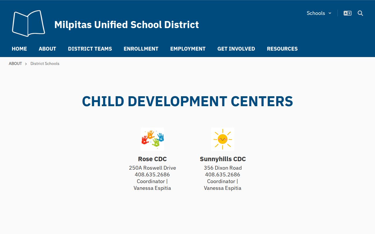Milpitas directory MUSD schools list